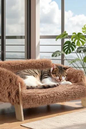 Offrez à votre chat son propre canapé – Lit surélevé doux et stable, idéal pour un repos tout en confort
