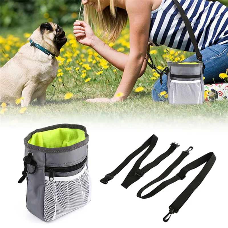 Sac de friandises pour chien – Pochette de dressage multifonction, portée à la taille ou en bandoulière, idéale pour les promenades – Image 3