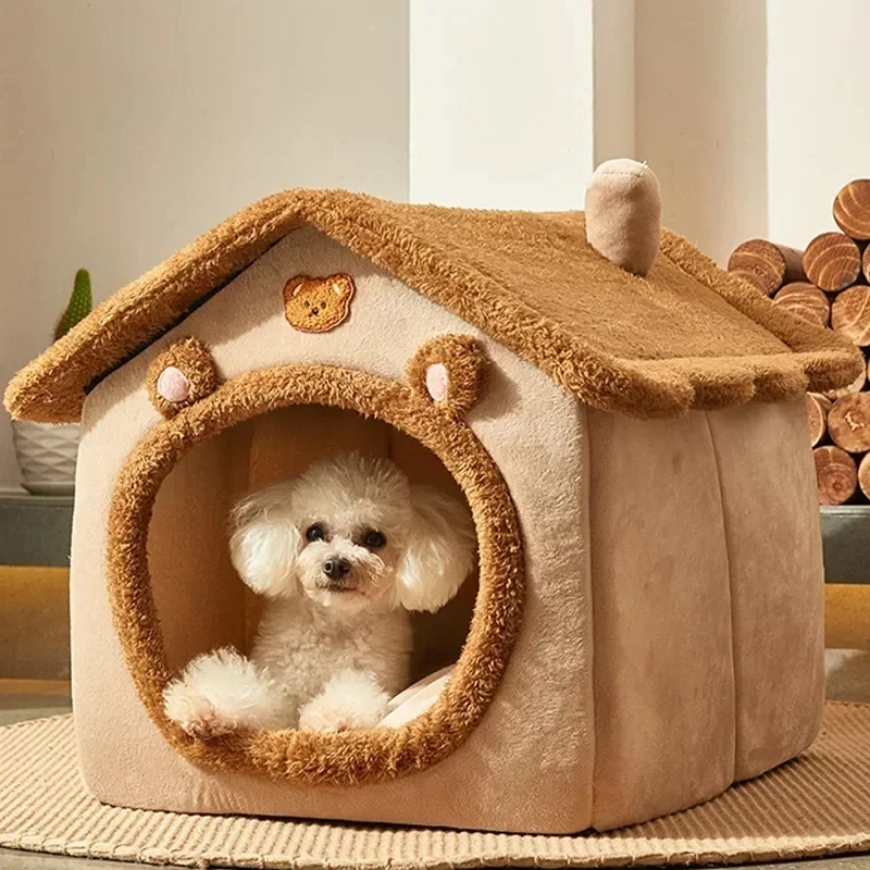 Niche pliable tout confort – Lit chaud et matelassé pour chiens et chats de petite à moyenne taille – Image 3