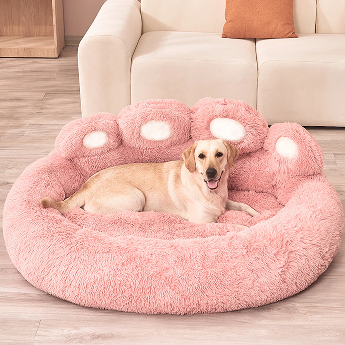 Panier moelleux en peluche pour chien et chat – Grand coussin doux et confortable, idéal pour un sommeil réparateur – Image 3