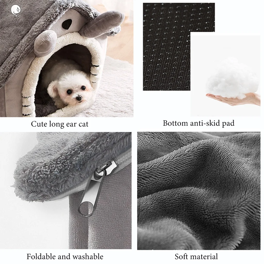 Niche pliable tout confort – Lit chaud et matelassé pour chiens et chats de petite à moyenne taille – Image 12