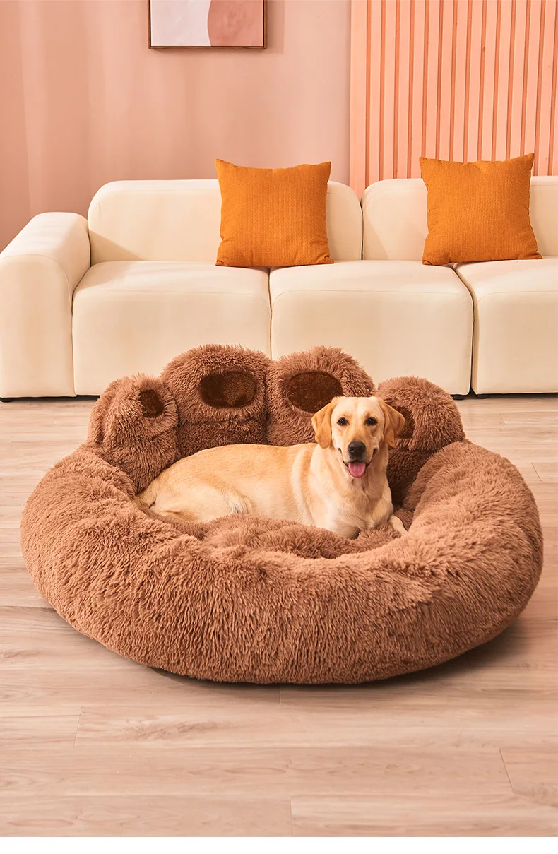 Panier moelleux en peluche pour chien et chat – Grand coussin doux et confortable, idéal pour un sommeil réparateur – Image 20