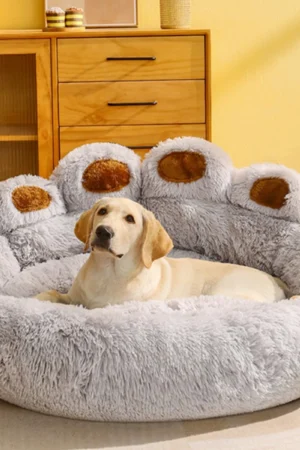 Panier moelleux en peluche pour chien et chat – Grand coussin doux et confortable, idéal pour un sommeil réparateur