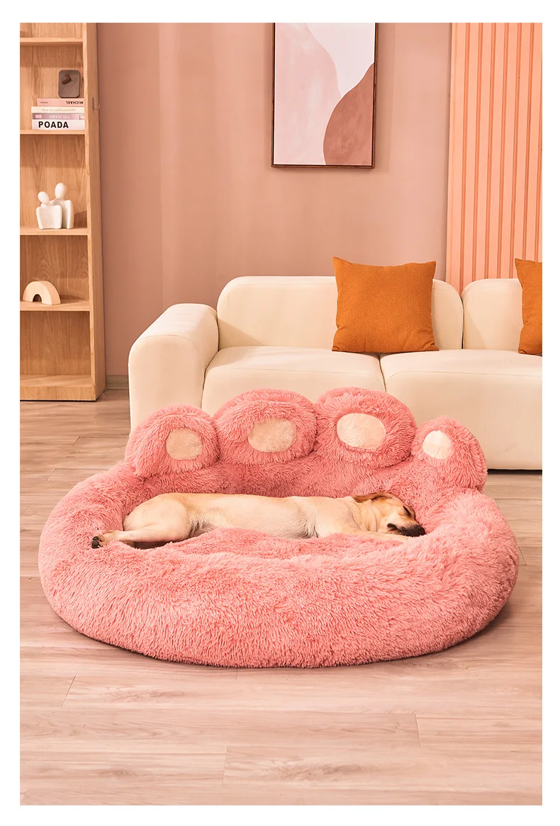 Panier moelleux en peluche pour chien et chat – Grand coussin doux et confortable, idéal pour un sommeil réparateur – Image 19